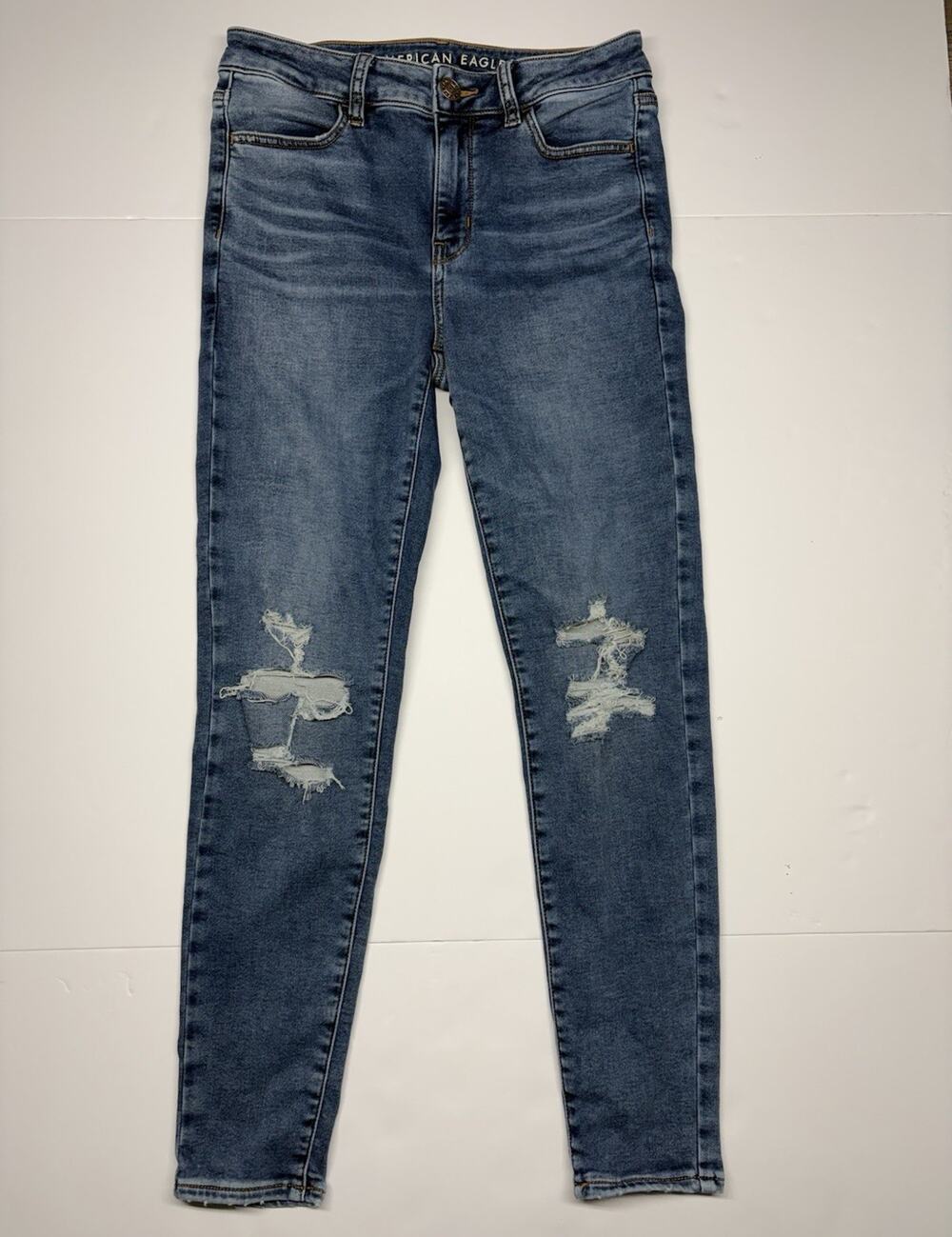 American Eagle Next Level Stretch Skinny Jeans Women’s Size 8 Regular Distressed